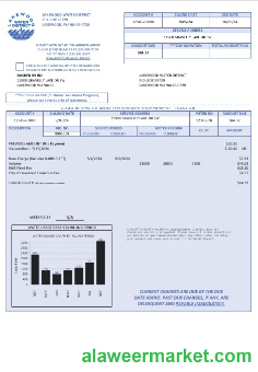 USA Lakewood Water District business utility bill template in Word and PDF formats